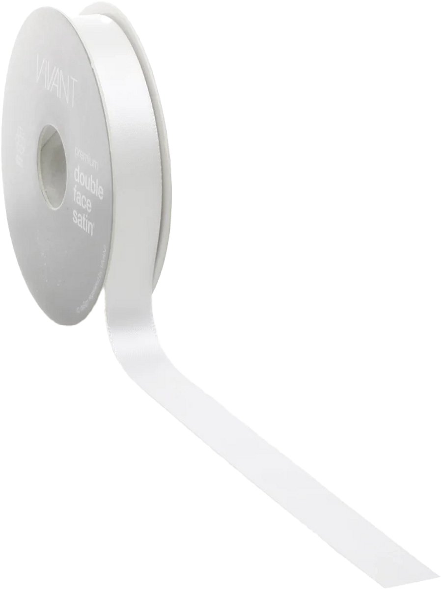 Off White Satijnlint | zeer luxe kwaliteit |25 mm / 25 mtr.